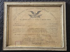 Antique Abraham Lincoln Ohio Volunteer National Guard 100 Days Award Framed 1864 picture