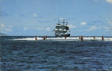Vintage Bounty Ship Postcard: Mutiny on the Bounty, Flushing NY Exhibit picture