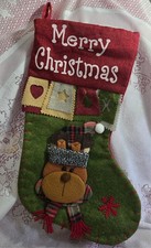 Gorgeous 18 in 3D Reindeer Christmas Stocking picture