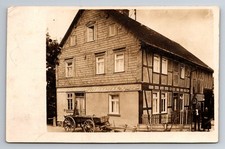 Building, Man, Woman, Cart, Real Photo, RPPC, Vintage Postcard picture
