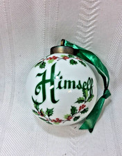 Vintage 1988 Irish Village Porcelain Christmas Ornament Himself Irish Prayer  picture
