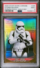 2020 STAR WARS CHROME STORMTROOPERS GOLD REFRACTOR 03/50 PSA 9 picture