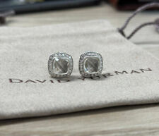 David Yurman Sterling Silver 7mm Albion White Topaz Diamonds Stud Earrings picture