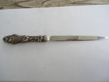 VTG GORHAM LILY STERLING SILVER LETTER OPENED NO MONOGRAM STAINLESS BLADE BIN picture