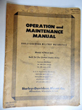 1942 OPERATION & MAINTENANCE MANUAL FOR HARLEY-DAVIDSON 42WLA-SOLO USED WWII picture