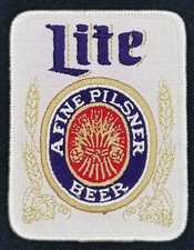 Lite A Fine Pilsner Embroidered Iron On Beer Patch *NOS* #622 picture