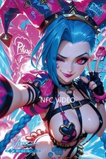 Jinx Arcane Anime Waifu Card With NFC Chip A5 Holographic Collectible Art Card picture