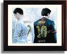 16x20 Framed Lionel Messi & Ronaldo Autograph Promo Print picture
