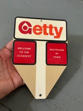 Vintage Getty Oil Key Holder Fob Sign Gas Station Restroom Barhroom picture