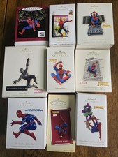 LOT of 9 SPIDERMAN HALLMARK KEEPSAKE MARVEL ORNAMENTS NIB SPIDER-MAN 1996- 2012 picture