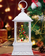 Christmas Tree Snow Globe Light up Lantern with 8 Songs, 10.8