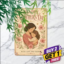 Mother Child Embrace Pink Floral Sign Heartfelt Family Love Metal Plaque picture