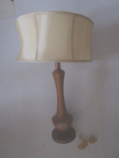 Anthony California table lamp 28.5” Wood w Corset Slant Drum Silk Shade 17