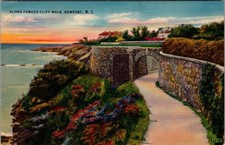 1954 Newport Rhode Island Posted, Along Famous Cliff Walk, 2601 picture