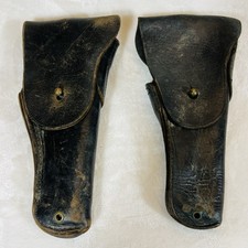 Lot of 2 Vintage Bolen Leather M1916 US Military M1911 Colt .45 Pistol Holsters picture