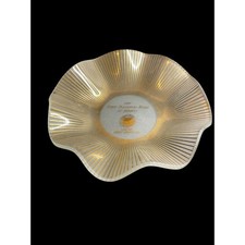 Vintage Glass Ruffle Bowl First National Bank of Jermyn 6.5