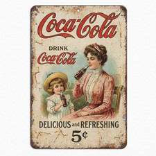 Coca-Cola Vintage Metal Sign Antique Soda Pop Rustic Ad Replica CC07 - 3 Sizes picture