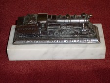 Vintage 1930s Pennsylvania Horseshoe Curve Memento.  Brass loco on marble base. picture