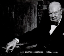 Sir Winston Churchill Cigar Smoking 1874 - 1965 RPPC England Friths Postcard picture