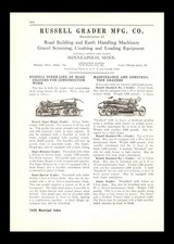 1926 Russell Grader Mfg.- Road construction--1920's ORIG. trade print ad w/photo picture