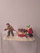 Dept. 56 Christmas Puppies Snow Village 54321 picture