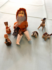 Charming lot of 6 vintage handmade folk art figures, circa 1960s–1980s picture