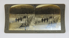 Vintage Keystone Stereoview WWI Pontoon Bridge French Sector Western Front Card picture