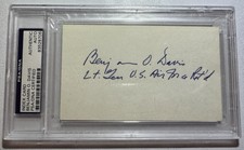 BENJAMIN O. DAVIS Lt. Gen - AUTOGRAPH ON CARD SIGNED IN INK picture