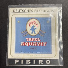 Pibiro Aquavit Bottle Label Hamburg Germany Alcohol Ephemera picture