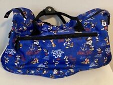 Blue Disney Cruise Line Weekender/Duffle Character Bag Mickey, Minnie, Pluto VGC picture