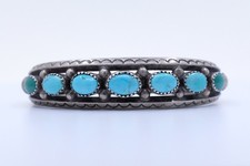 Native American Navajo Turquoise Cuff Bracelet Sterling Silver picture