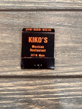 KIKO'S Mexican Restaurant Wichita KS Vintage Black Orange Matchbook picture