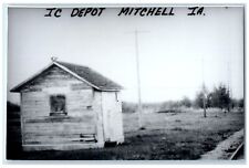 c1960 Mitchell Iowa IA Vintage Railroad Train Depot Station RPPC Photo Postcard picture