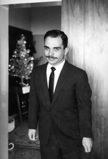 Portrait of King Hussein of Jordan private residence El Hummar 1964 Old Photo picture