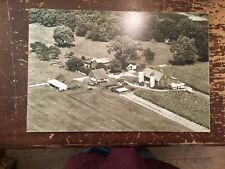 Aerial View Farm Black & White Digital Photograph Mounted On Board 24