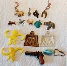  Gumball Charm Prize Premium Lot Of 15 Charms Plastic Celluloid Monkey Dog Sheep picture