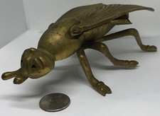 Heavy Vintage USSR/HOLLAND Collectible Bronze Brass Figure Statue Ashtray Fly picture