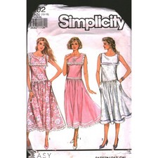 Simplicity 7202 Vintage 80s Dress Sewing Pattern Misses Sz 10-16 Cut Easy Retro picture