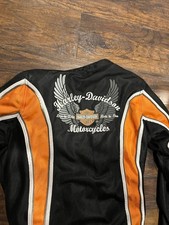 Harley-Davidson Riding Gear Jacket Black Orange White Size woman’s L picture