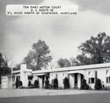 Vintage Postcard Ten Oaks Motor Court Edgewood Maryland Street View-H14 picture