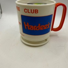 Vintage 1992 Hardee's Coffee Club Plastic Mug Whirley Industries Dash Mount Base picture