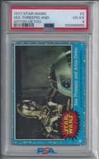 1977 Topps Star Wars Series 1 See-Threepio and Artoo-Detoo #2 - PSA 4 VG-EX picture
