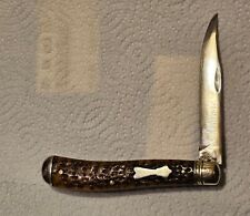 Very Rare Early 1900s  Nicholson Black Diamond Pocket Knife- Jigged bone handles picture