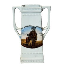 Chief Shoppenagon MICHIGAN MI Antique GRAYLING Saginaw Souvenir TRINKET VASE picture