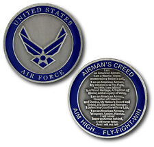 NEW USAF U.S. Air Force The Airman's Creed Aim High Fly Fight Win Challenge Coin picture