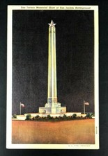 San Jacinto Memorial Shaft Postcard Vintage San Jacinto Battle Ground Linen VTG picture