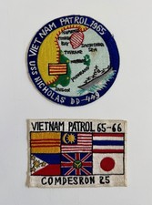 USS Nicholas DD-449 & COMDESRON 25 Vietnam Patrol 1965-66 Militaria Patches picture
