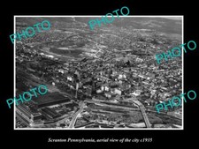OLD LARGE HISTORIC PHOTO OF SCRANTON PENNSYLVANIA, AERIAL VIEW OF CITY c1935 1 picture