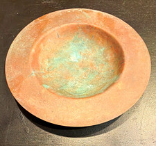 Small Copper Dish/Bowl with Patina, Approx 7 in Diameter, Vintage Style picture