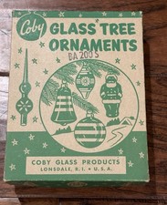 Vintage Coby Glass Christmas Ornament Box, With Lid picture
